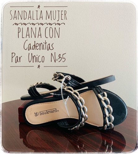 Sandalia Plana Con Cadenita N°35