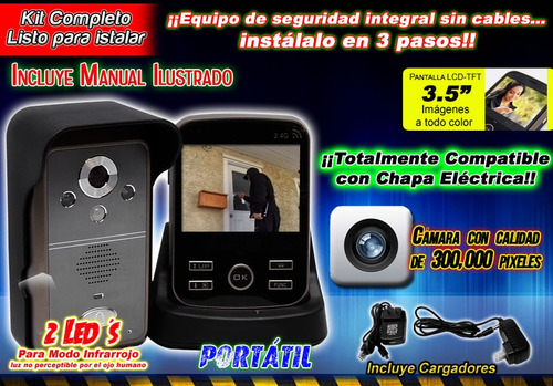 Nuevo Interfon Inalambrico Portero Fotos Y Sensor Infrarrojo