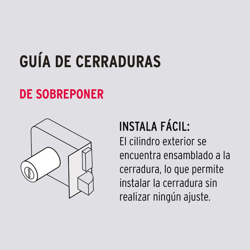 Cerradura Chapa Para Puerta Principal Sobreponer, Hermex