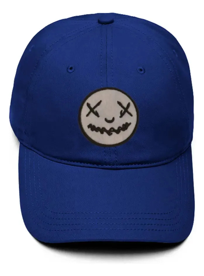 Boné Aba Curva Regulável Strapback Emoji Calado Cor Azul-marinho Tamanho Único