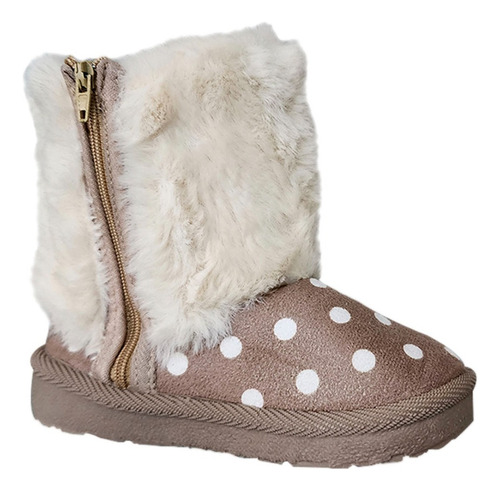 Botines Invierno Con Chiporro Niña Puntos Gris Claro - 7235