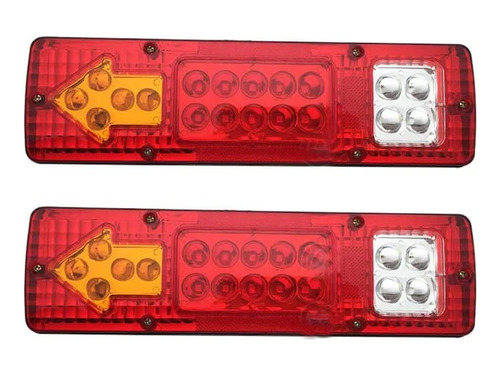 Par Focos Led Traseros 12v Camiones, Tricimotos Carro Arrast