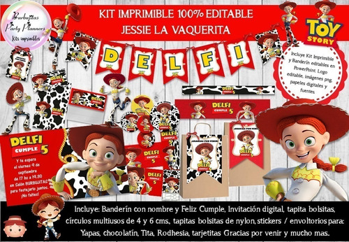 Kit Imprimible Candy Bar Jessie Toy Story 100% Editable
