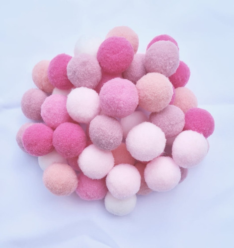 Imagem 1 de 2 de 50 Pompom De 2 Cm Redondinho Pacote Cores Sortidas Tam Ideal