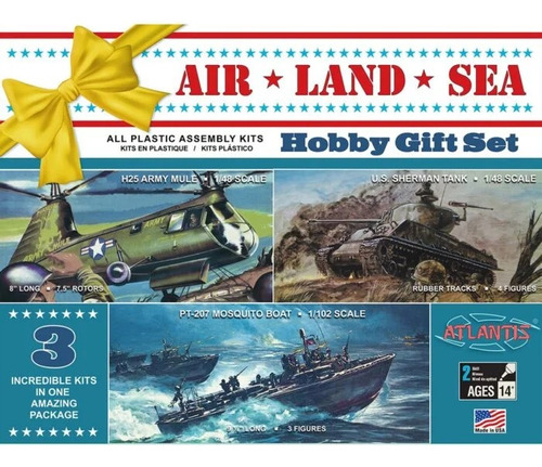 Air, Land And Sea Plastic Model Kit Gift Set 3 En 1