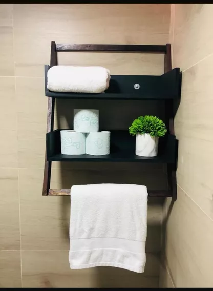 Repisa O Estante Para Baño Minimalista Estilo Vintage Madera