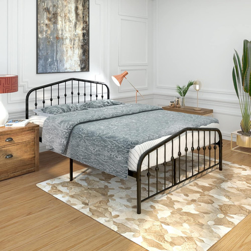 Base De Cama Metal Negra Matrimonial Washington