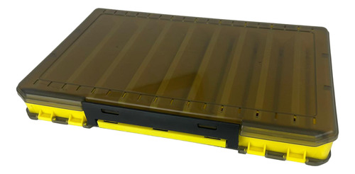 Caja Pesca Para Señuelos 16 Compartimientos Extra Grande Color Amarillo