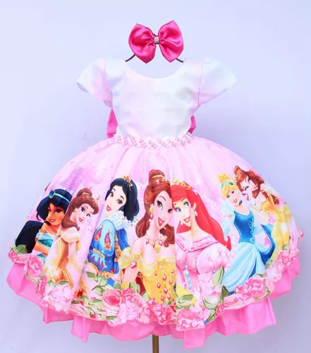 Vestido Infantil Lilás Lavanda Princesa Sofia Jasmine Ariel Tiara Luvas  Fantasia Carnaval Aniversário Temático Princesas Presente Menina Festa Luxo  Rodado