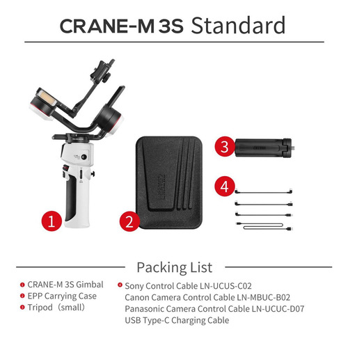 Estabilizador Gimbal Para Cámara Estándar Zhiyun Crane M3 S