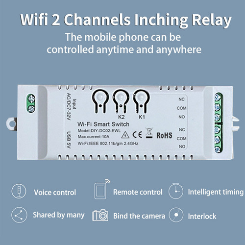Interruptor Inteligente Wifi De 2 Canales, Temporizador Para