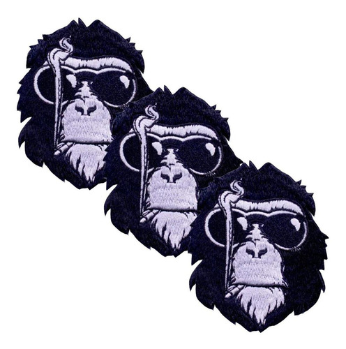Tela Bordada Parche Resistentes, Mxynk-003, 3 Parches, Chimp