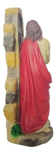 Imagem De Jesus Cristo Batendo A Porta 21 Cm Em Resina Cor Pintura A Mão