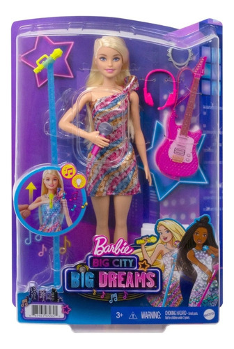 Set De Barbie Big City, Big Dreams Cantante Malibu Gyj23