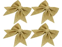 Comprar X4 Lazos Decoracion Navideña Adornos De Navidad Decoracion Color Dorado