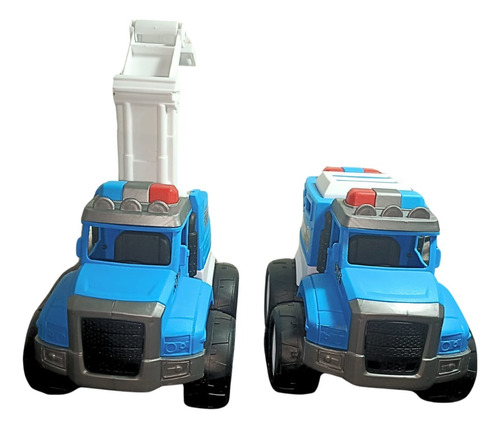 Set Carros Policia De Friccion Tracera Trucks Para Niños 