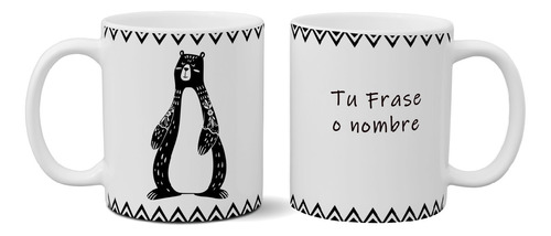 Taza De Cerámica Oso Personalizada Con Nombre O Frase Art P9