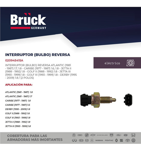 Interruptor Bulbo Reversa Derby 1996 1.8 8v 020945415a