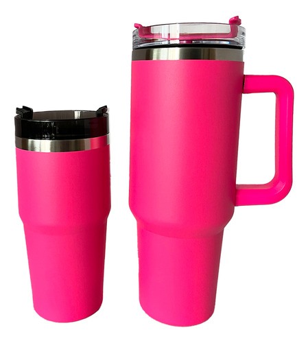 Termos 1200ml Y 800ml Doble Pared Térmico Acero Inoxidable Fucsia