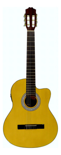 La Sevillana N-3ce Guitarra Electroacústica Resaque Abeto Color Natural Orientación De La Mano Derecha