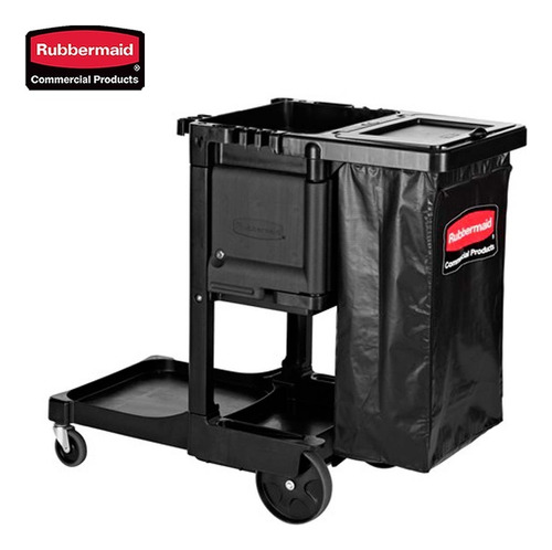 Carro De Limpieza Ejecutivo Rubbermaid Tradicional 1861negro Color Negro