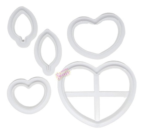Cortadores De Flor Corazon Fondant Pasta Flexible Foamy Mold