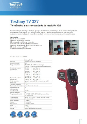 Termómetro Digital Infrarrojo Con Lente De Medición 30:1