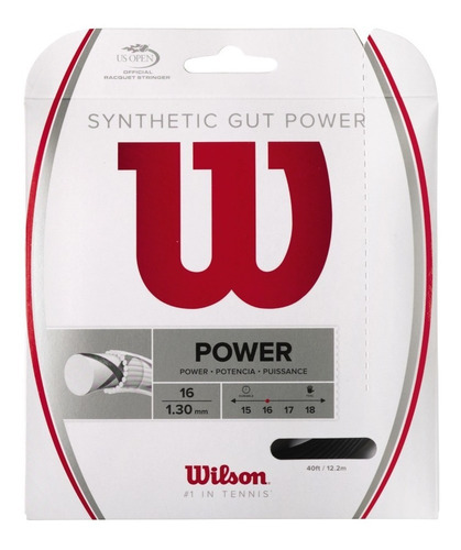 Cuerda Wilson Para Raquetas Synthetic Gut Power 16  Negra