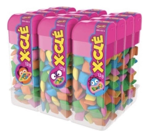 Display Mini Chiclete Xclé Com 12 Potes De 12g - Docile