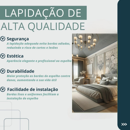 Espelho Primeira Linha Grande 80x60 Com Led À Pilha Sem Fio