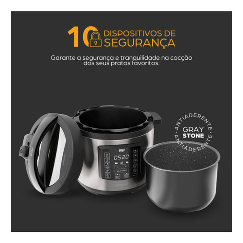 Panela De Pressão Wap Elétrica 6l Com Painel Digital 110v 60 Hz