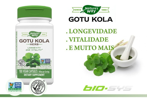Imagem 3 de 4 de Gotu Kola Importada 950mg (extrato Concentrado) - 180 Caps
