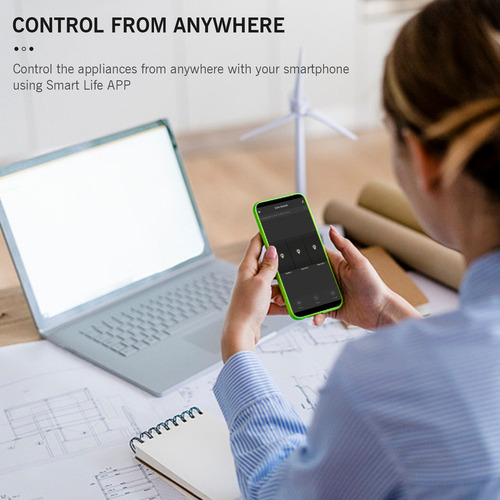Tomacorriente De Pared Inteligente Wi-fi De 95-250v Con Luz