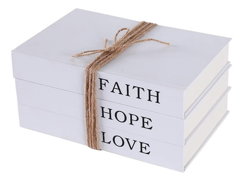Gsm Brands Decorative Books Set Of 3 - White Hardcover, Fait