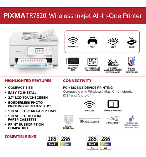 Impresora Canon Pixma Tr7820 Wireless Home Todo-en-uno