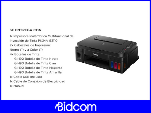 Impresora A Color Multifunción Canon Pixma G3110 Continuo