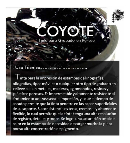 Imagen 3 de 4 de Gama Completa Tinta Coyote P/grabado 200gm, 5 Colores +medio