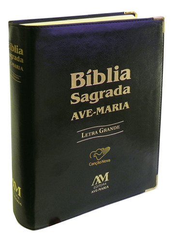 Livro Bíblia Sagrada Ave Maria (letra Grande)  Preta, De A Ave Maria. Editora Ave Maria Em Português