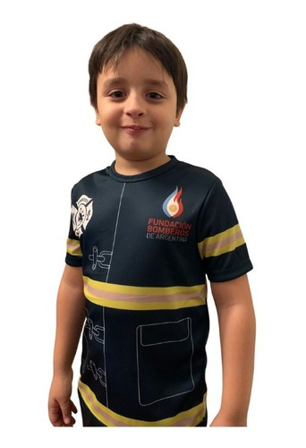 Imagen 3 de 5 de Remeras Niños Y Niñas Chaquetón Pequeños Bomberos