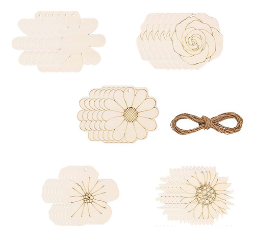 30 Flores De Madera Para Pintar Centros De Mesa, Regalos De