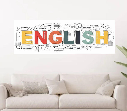 Adesivo De Parede Para Escola De Inglês English 1,10x0,40m
