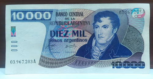 Antiguo Billete 10000 Pesos Argentinos Bottero 2641