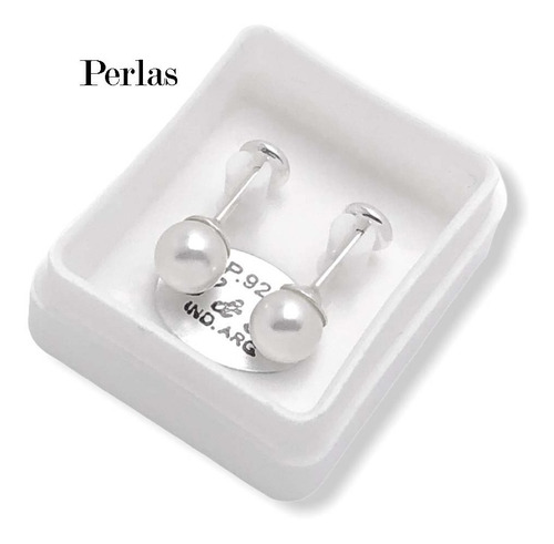 Imagen 2 de 7 de Aros Abridores Plata 925 Con Perlas