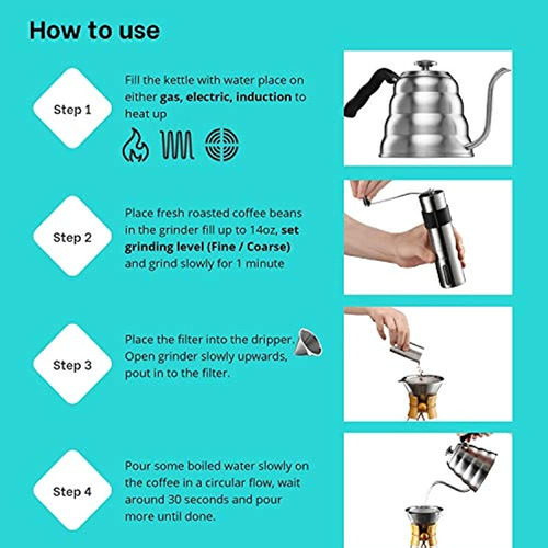 Juego De Cafetera Pour Over Mitbak El Kit Incluye Hervidor