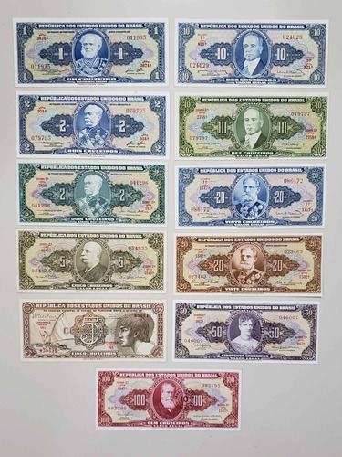 Lote De 11 Cédulas De Cruzeiros De 1967