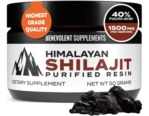 Shilajit Puro Del Himalaya 1500 Mg  Resina Apoyo Energético 