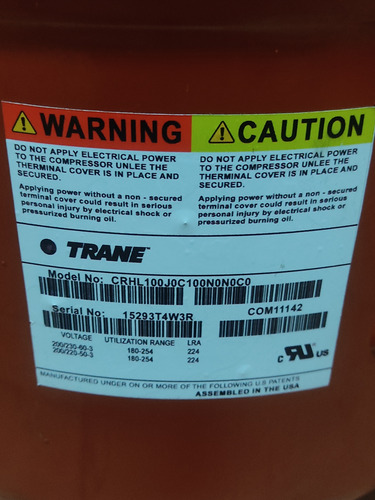 Compresor 10ton Trane Piston Y Scroll R22 220v Y 440v