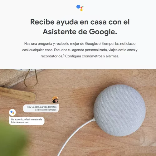 MINI ALTAVOZ INTELIGENTE GOOGLE HOME CON ASISTENTE DE GOOGLE