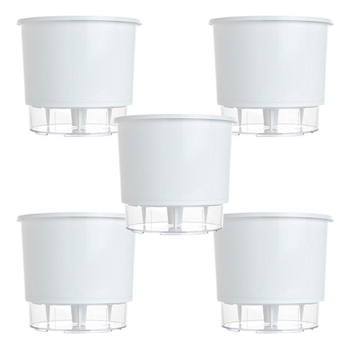 Vaso Raiz Autoirrigavel 16x14cm Branco Cultivar Plantar 5 Un