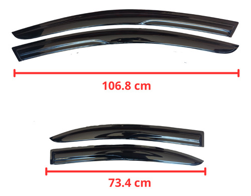 Deflectores Mugen Mitsubishi Lancer 2008-2017 Windows Visor Negro